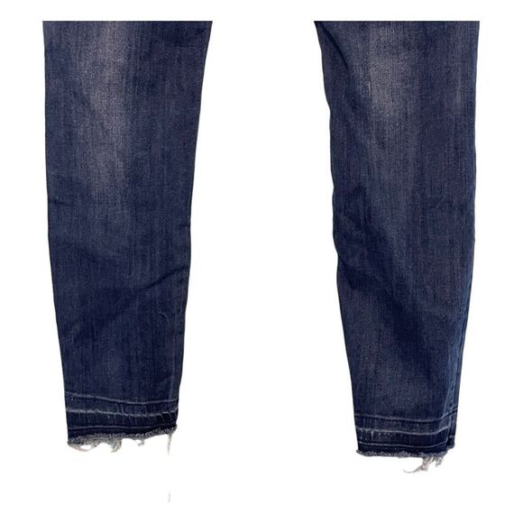 Zara Premium Denim Skinny Jeans Blue Distressed Medium Wash Mid-Rise 6 - Picture 3 of 5